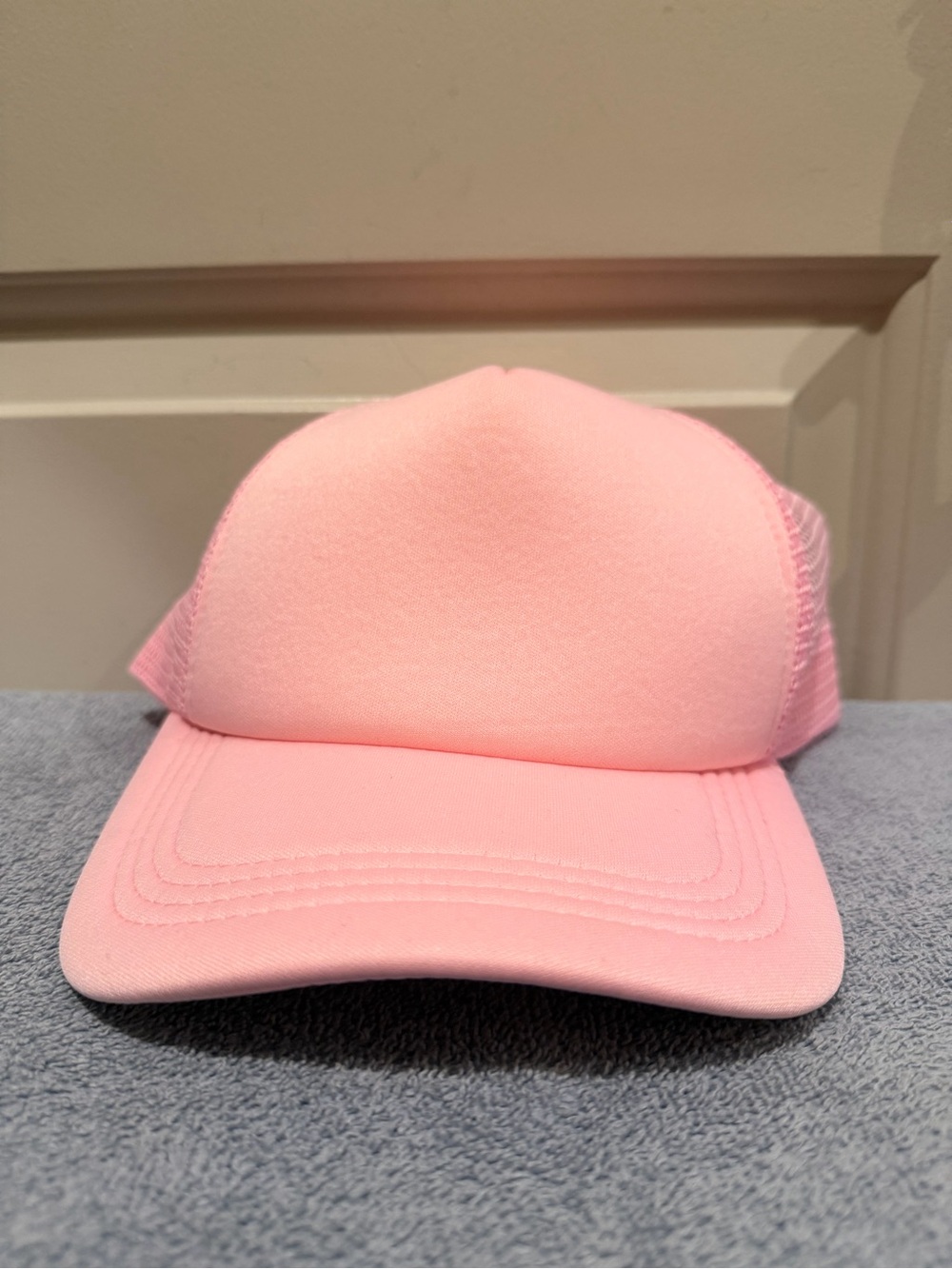 Celebrate It Pink Solid Mesh Back Adjustable Trucker Hat Unisex Adults OS